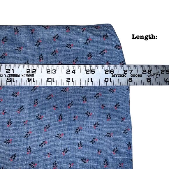 MBX Womens L Blue Summer Shirt Casual Short Sleeve Button Up Pattern Camp Party - Picture 8 of 10